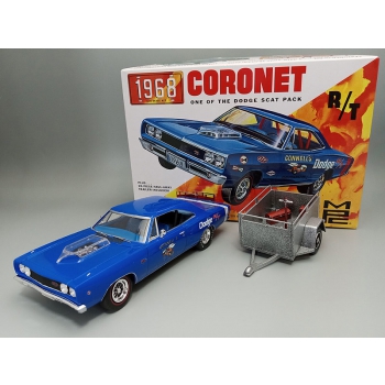 Plastikmodell – Auto 1:25 1968 Dodge Coronet Hardtop mit Anhänger – MPC975